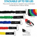 PREMIUM RESISTANCE FITNESS LATEX TUBES WITH SLEEVES 11 pcs