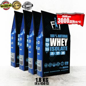 100% NATURAL WHEY ISOLATE 4 x 450g