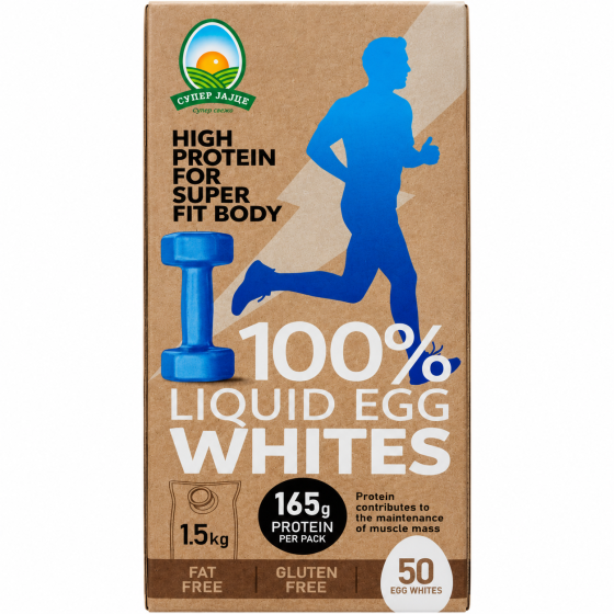 100% LIQUID EGG WHITES 1.5kg